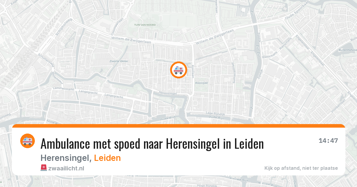 Ambulance met spoed naar Herensingel in Leiden — 10 aug 2026