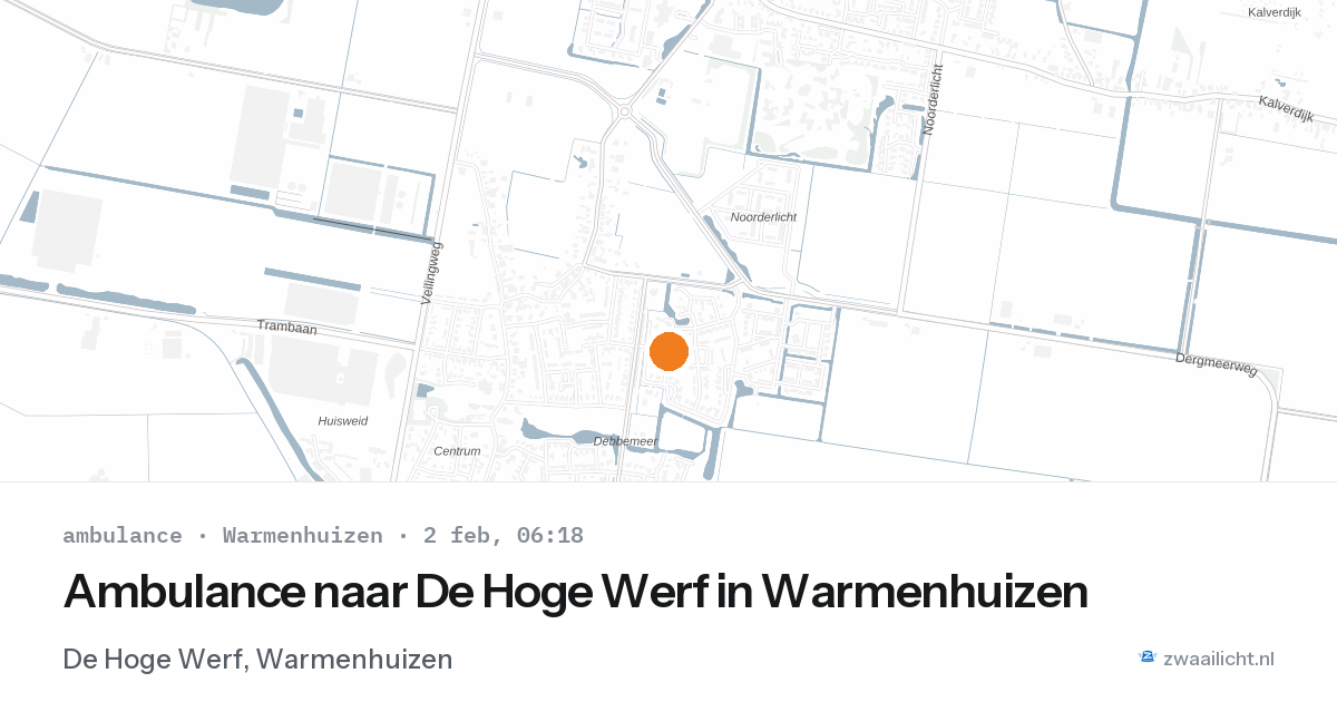 Ambulance naar De Hoge Werf in Warmenhuizen — 2 feb 2026