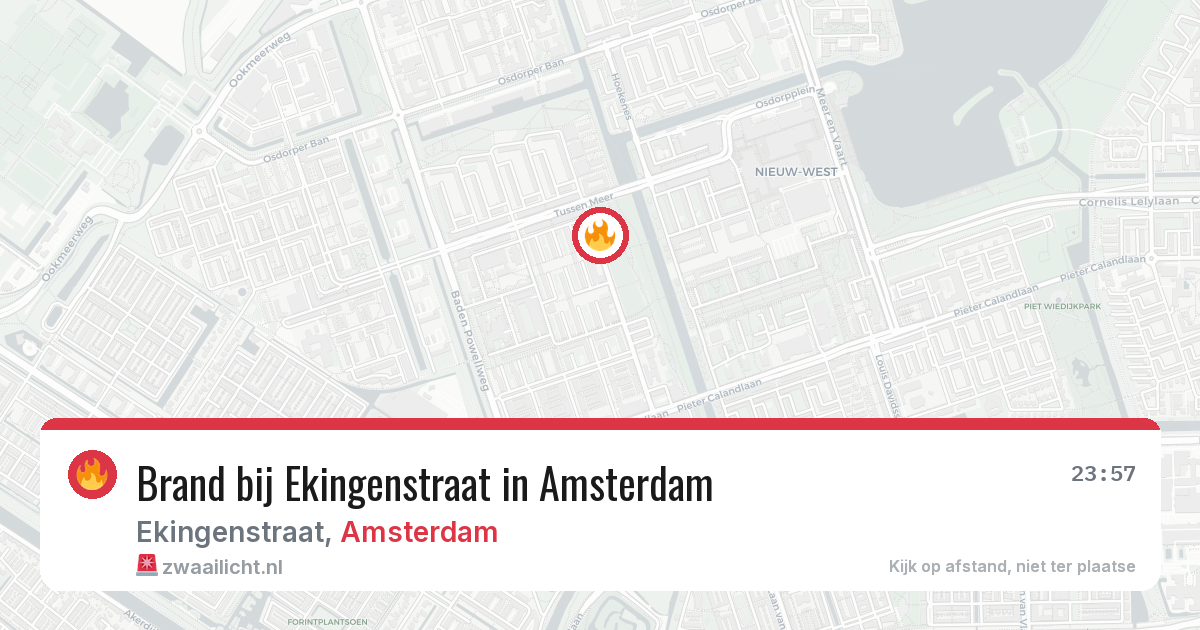 Brand bij Ekingenstraat in Amsterdam — 5 aug 2026