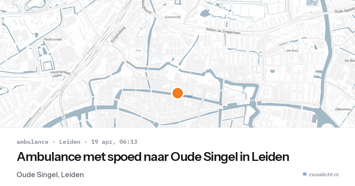 Ambulance met spoed naar Oude Singel in Leiden — 19 apr 2026