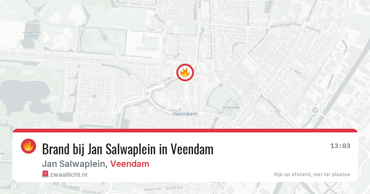Brand bij Jan Salwaplein in Veendam — 6 aug 2026