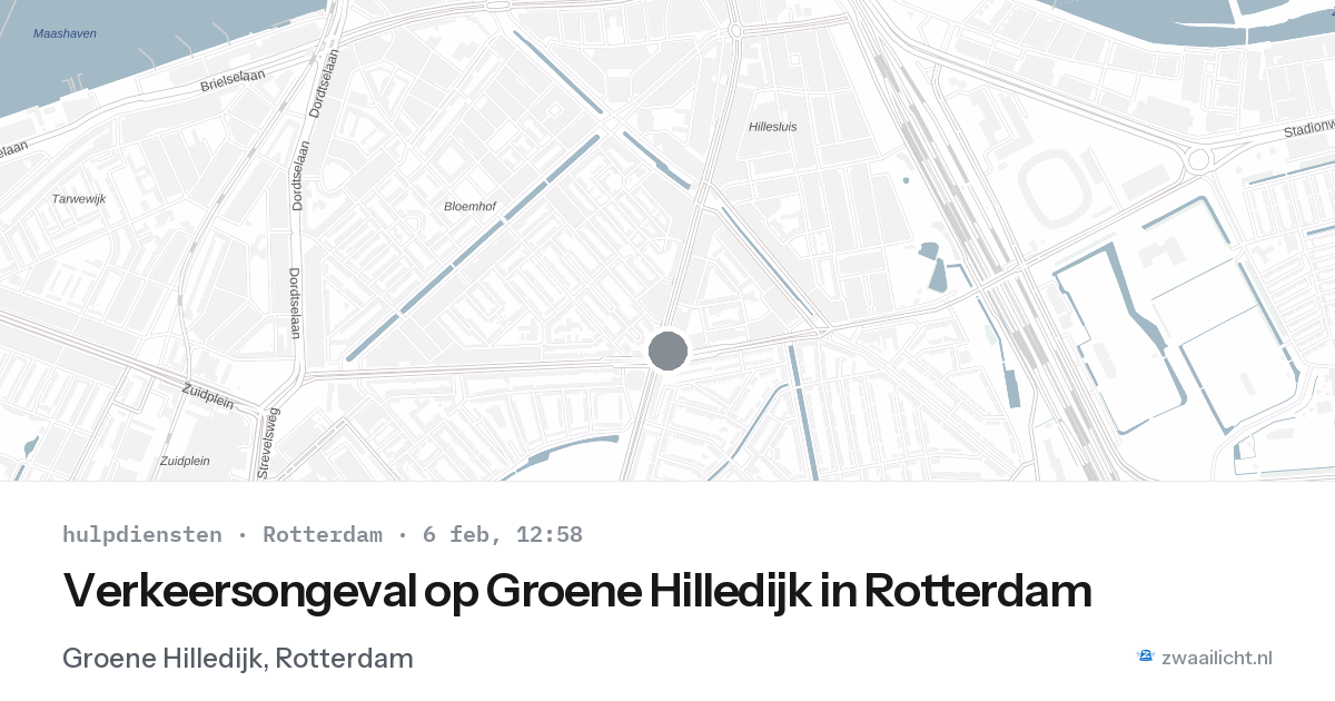 Verkeersongeval op Groene Hilledijk in Rotterdam — 6 feb 2026