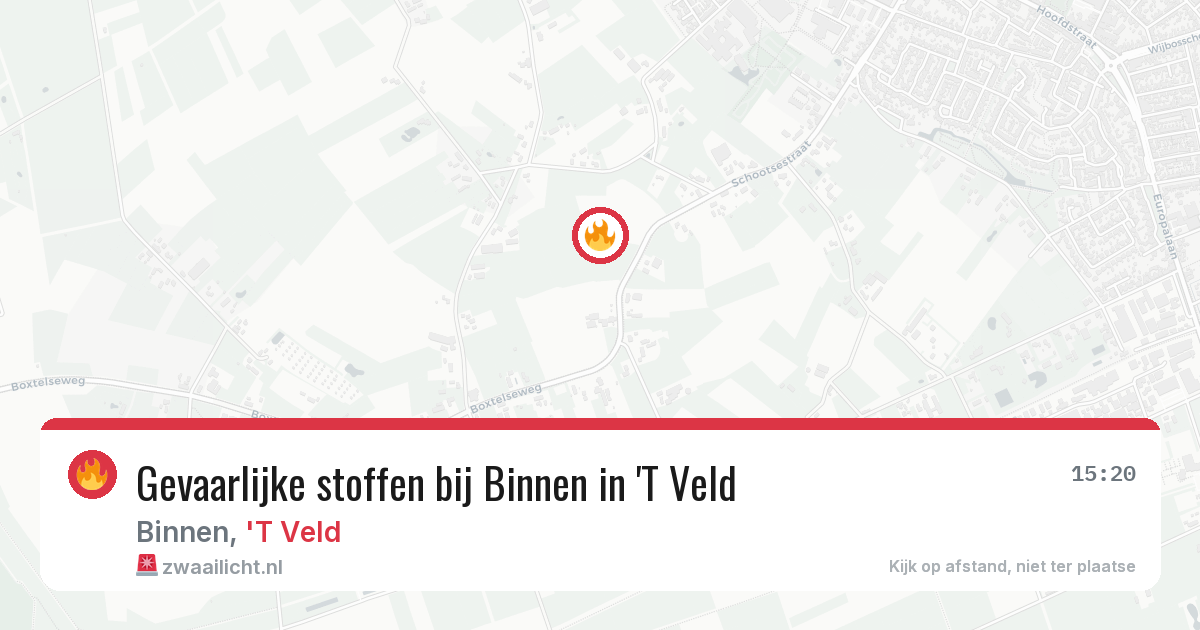 Gevaarlijke stoffen bij Binnen in 'T Veld — 21 mrt 2026