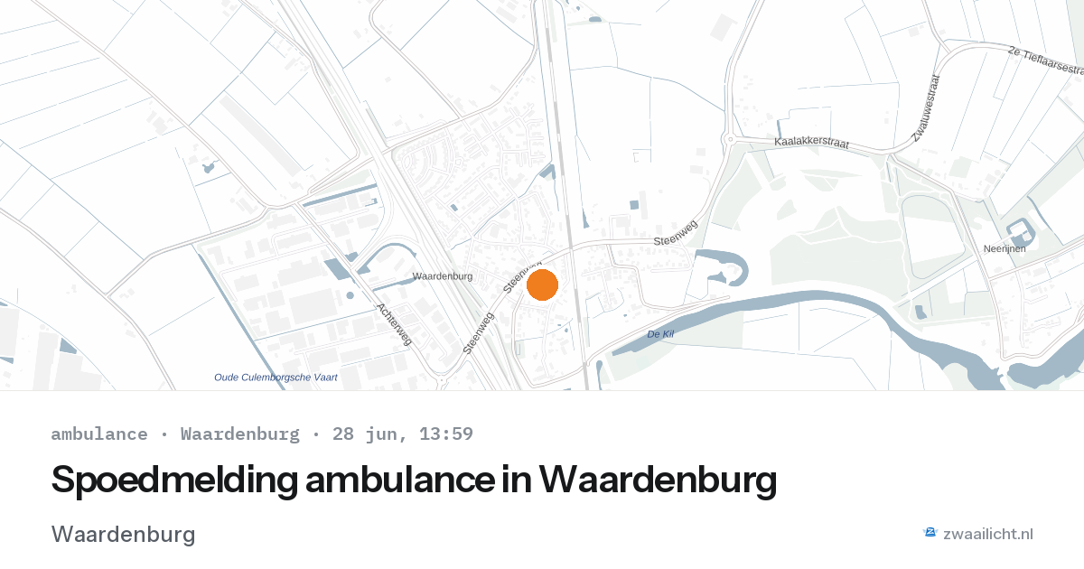 Spoedmelding ambulance in Waardenburg — 28 jun 2026