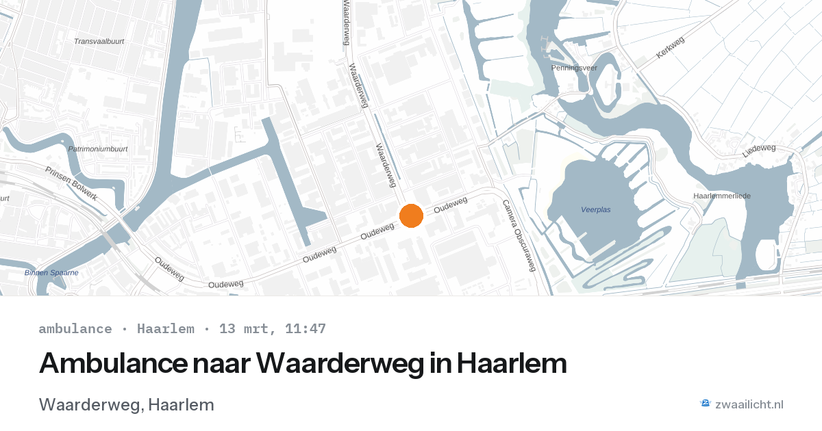 Ambulance naar Waarderweg in Haarlem — 13 mrt 2026