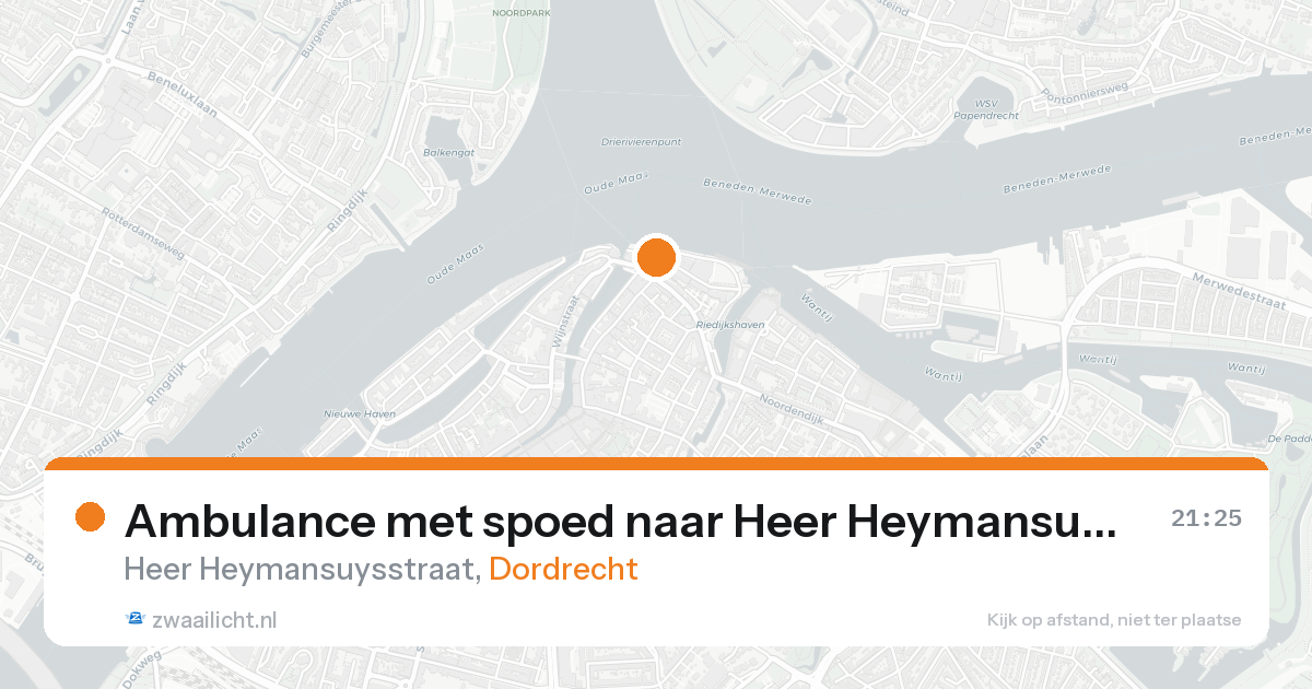 Ambulance met spoed naar Heer Heymansuysstraat in Dordrecht — 22 aug 2026