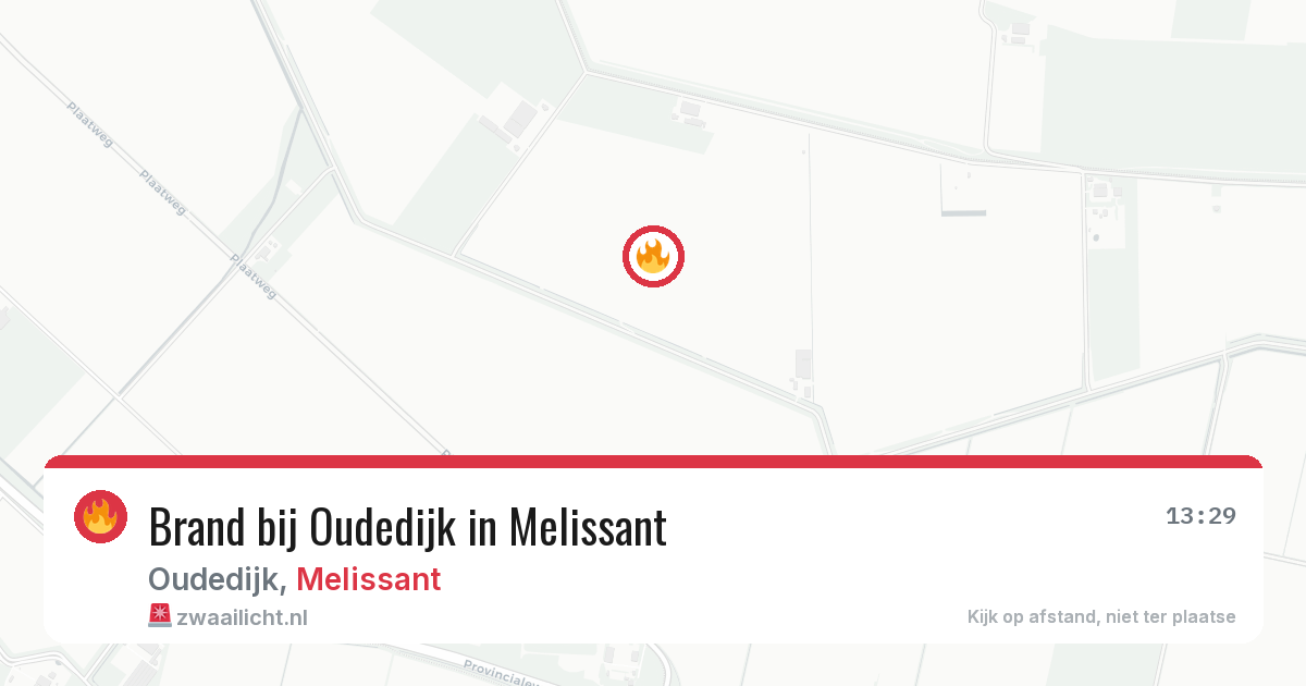 Brand bij Oudedijk in Melissant — 28 jul 2026