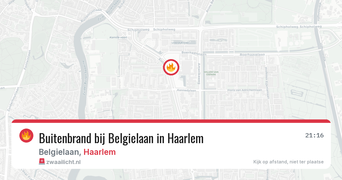 Buitenbrand bij Belgielaan in Haarlem — 12 jul 2026