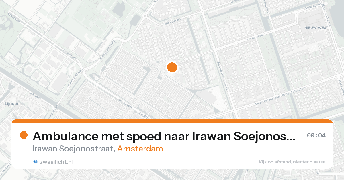 Ambulance met spoed naar Irawan Soejonostraat in Amsterdam — 21 aug 2026