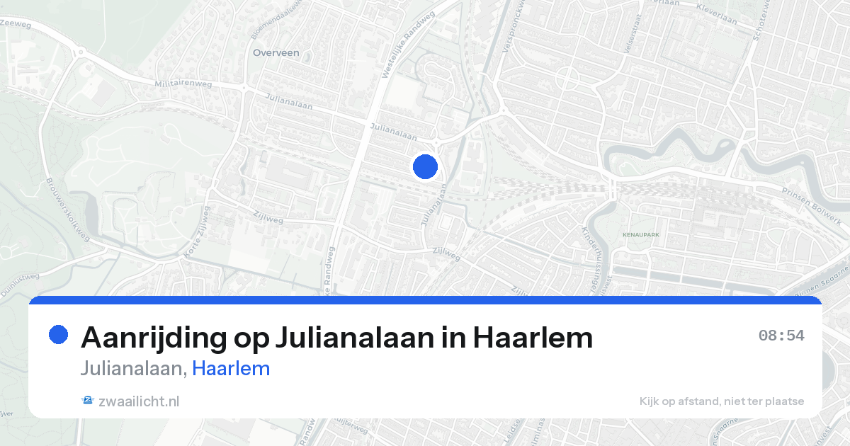 Aanrijding op Julianalaan in Haarlem — 25 aug 2026