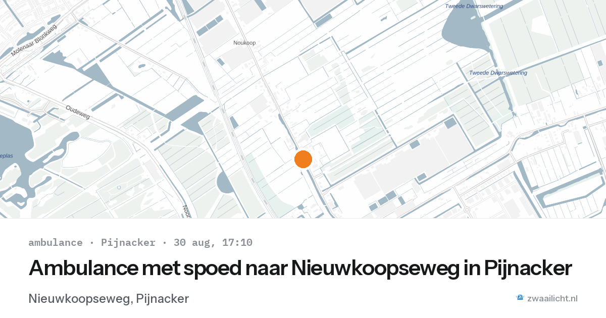 Ambulance met spoed naar Nieuwkoopseweg in Pijnacker — 30 aug 2026