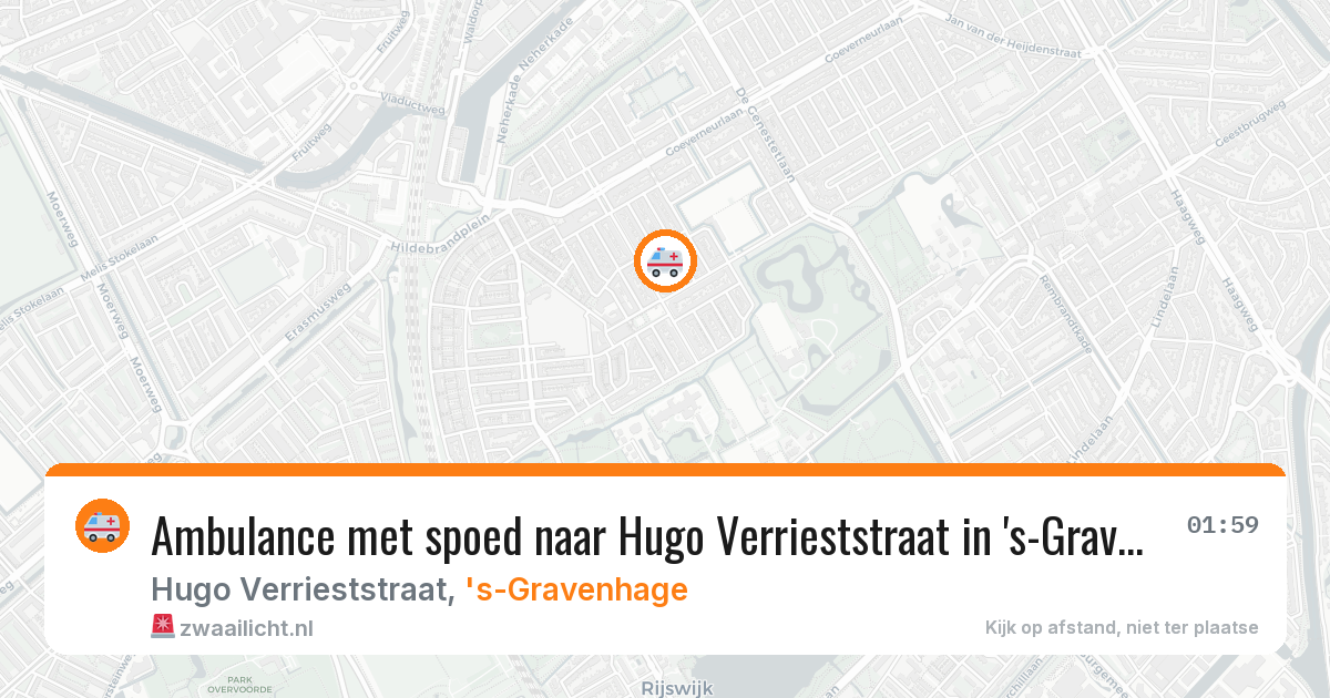 Ambulance met spoed naar Hugo Verrieststraat in 's-Gravenhage — 19 jul 2026