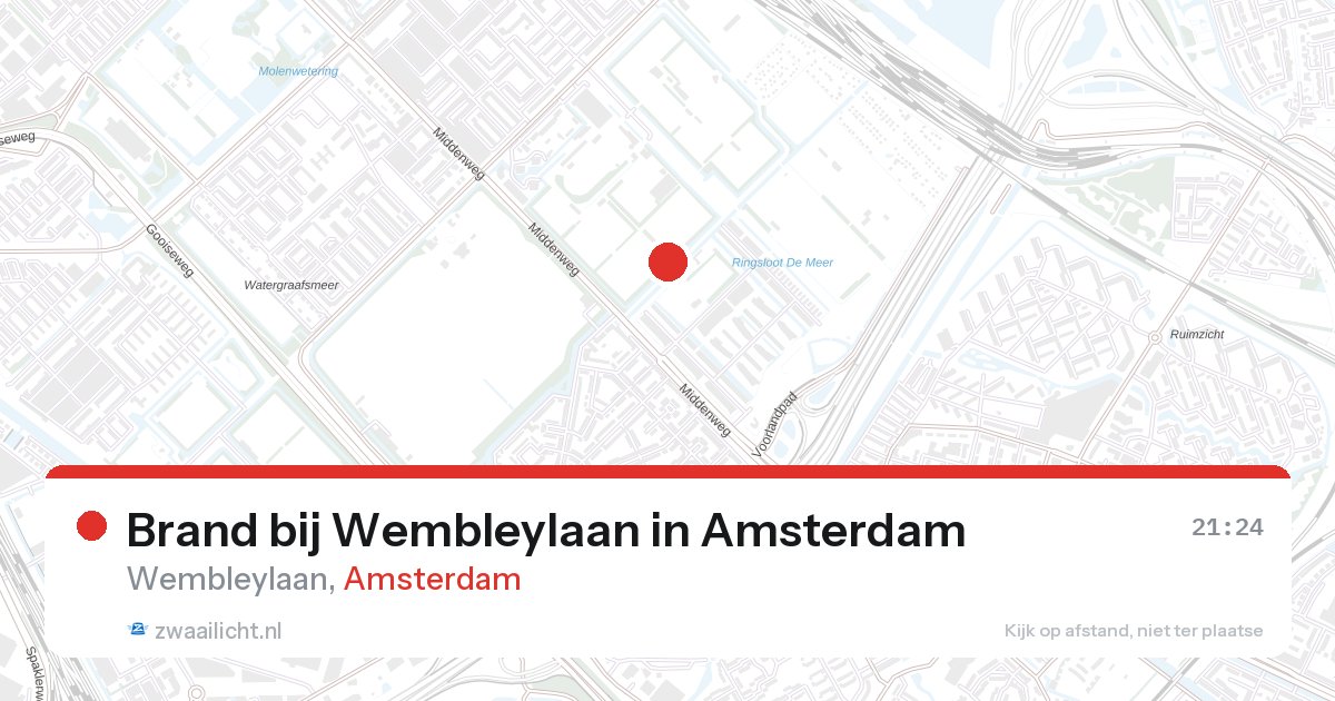 Brand bij Wembleylaan in Amsterdam — 22 jun 2026
