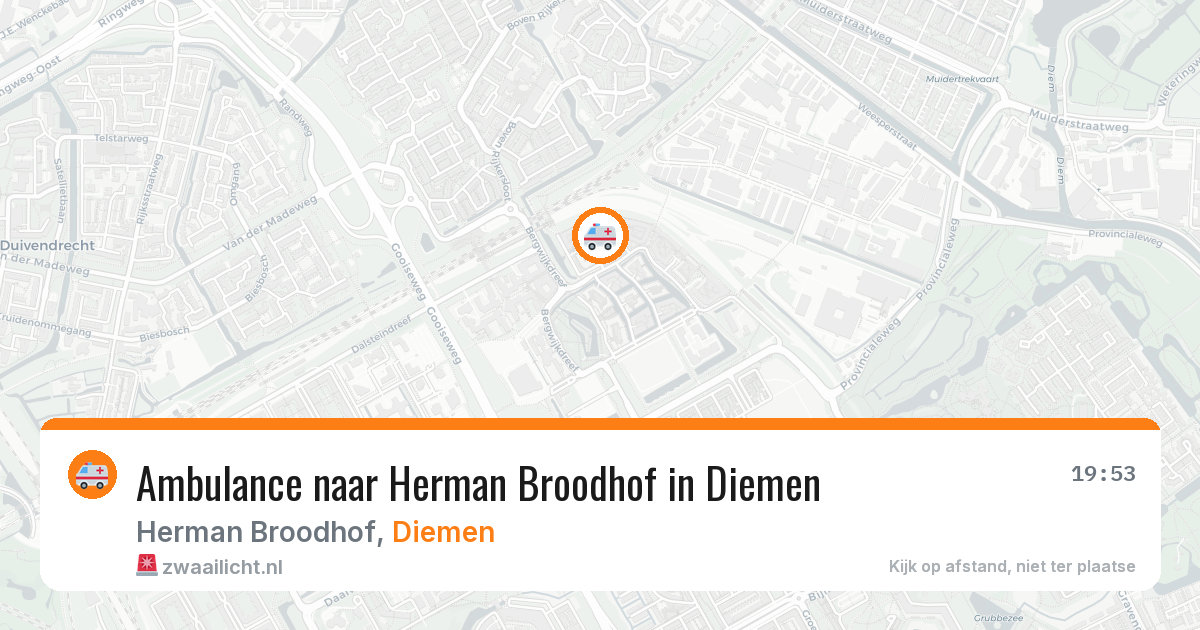 Ambulance naar Herman Broodhof in Diemen — 22 mei 2026