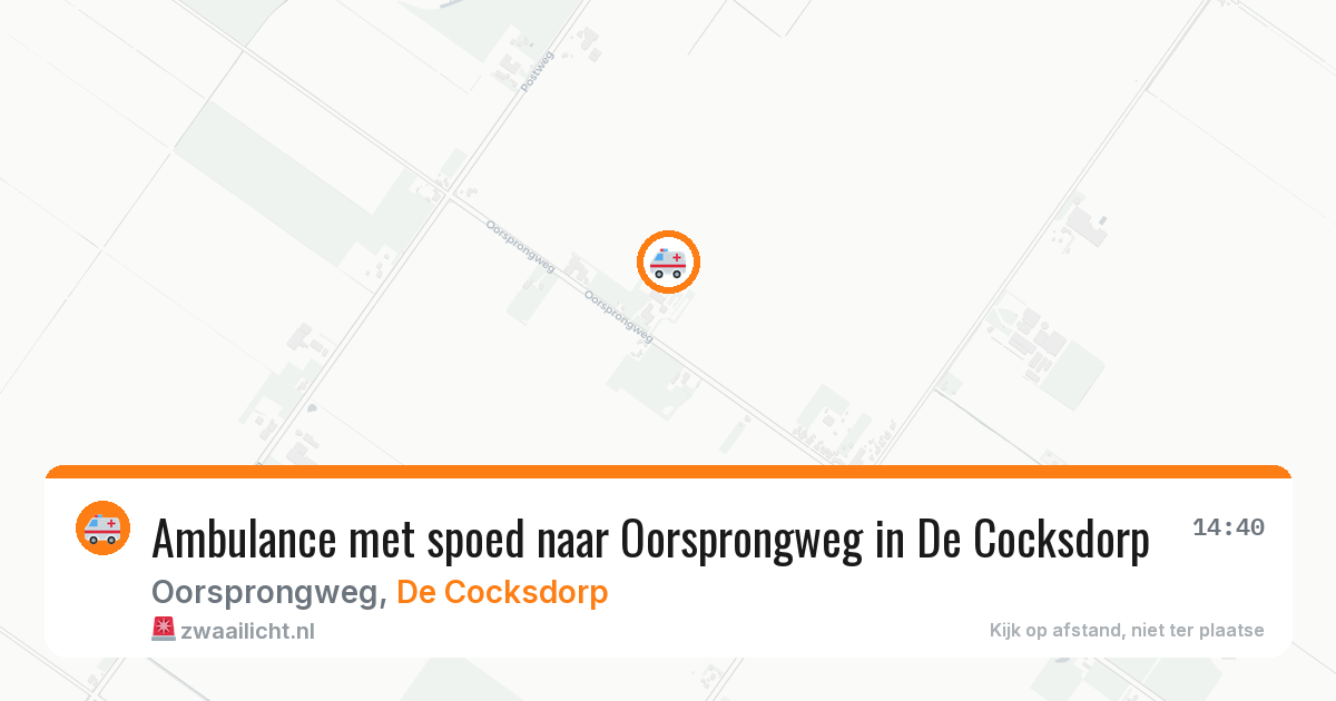 Ambulance met spoed naar Oorsprongweg in De Cocksdorp — 23 mei 2026