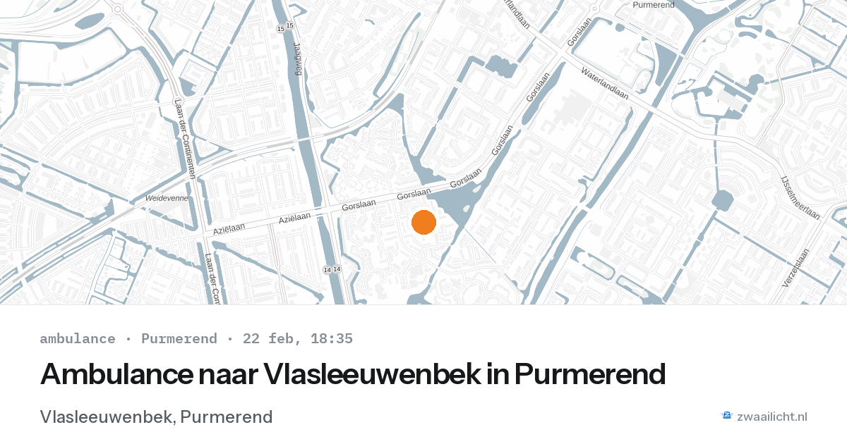Ambulance naar Vlasleeuwenbek in Purmerend — 22 feb 2026