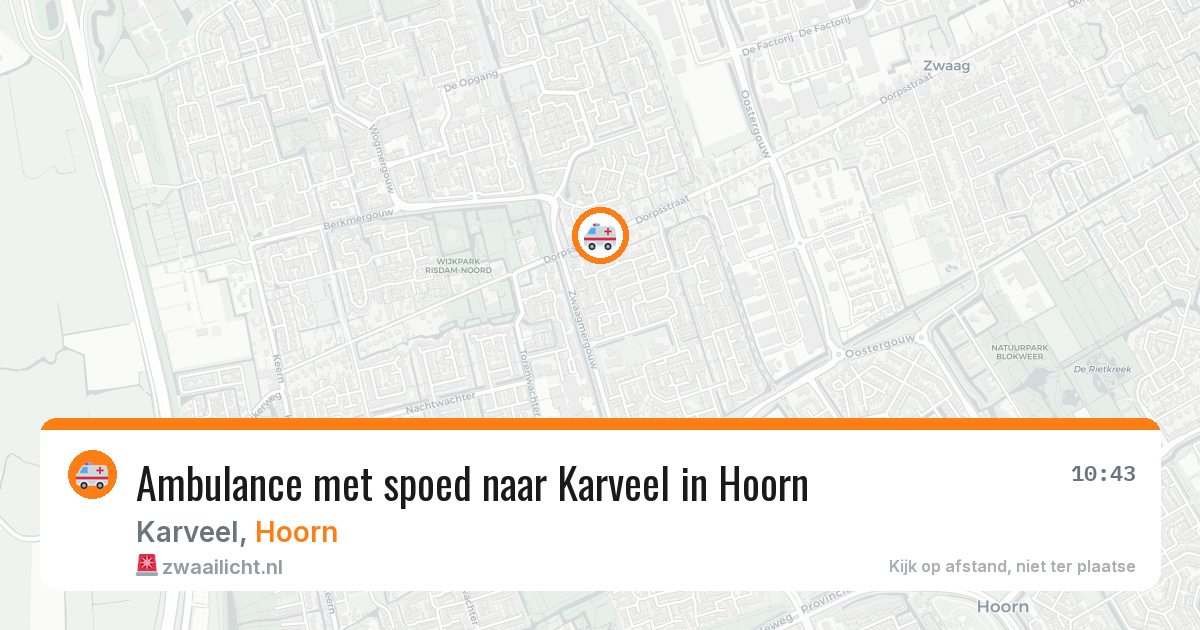 Ambulance met spoed naar Karveel in Hoorn — 17 mei 2026