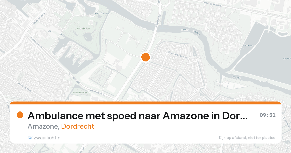 Ambulance met spoed naar Amazone in Dordrecht — 20 aug 2026