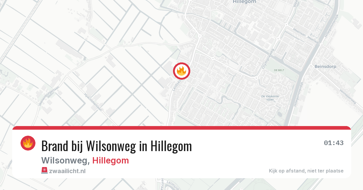 Brand bij Wilsonweg in Hillegom — 11 mei 2026