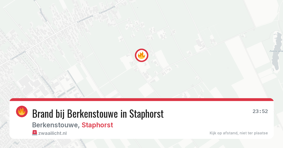 Brand bij Berkenstouwe in Staphorst — 19 jun 2026