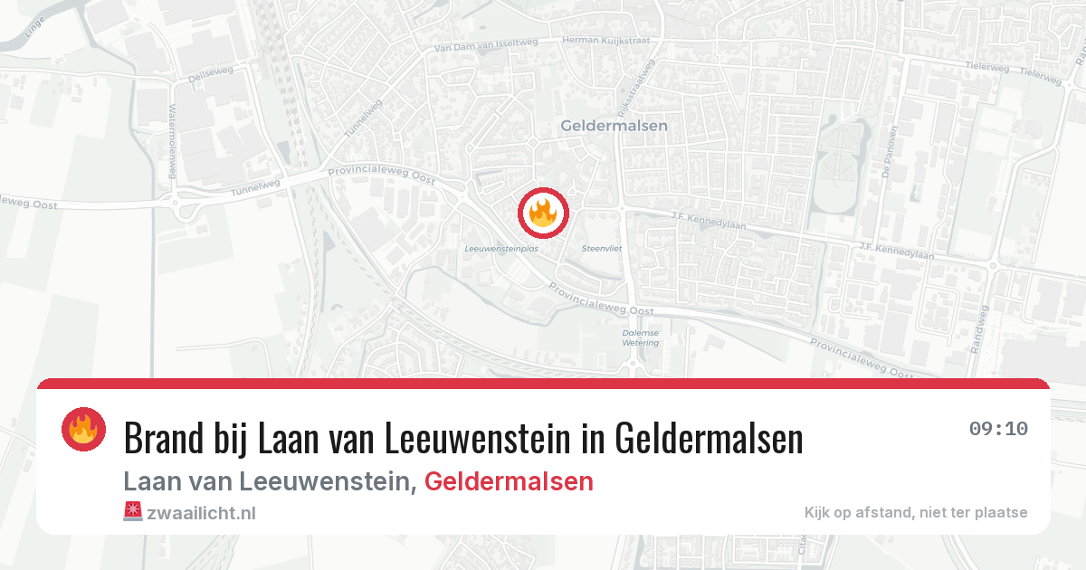 Brand bij Laan van Leeuwenstein in Geldermalsen — 10 aug 2026