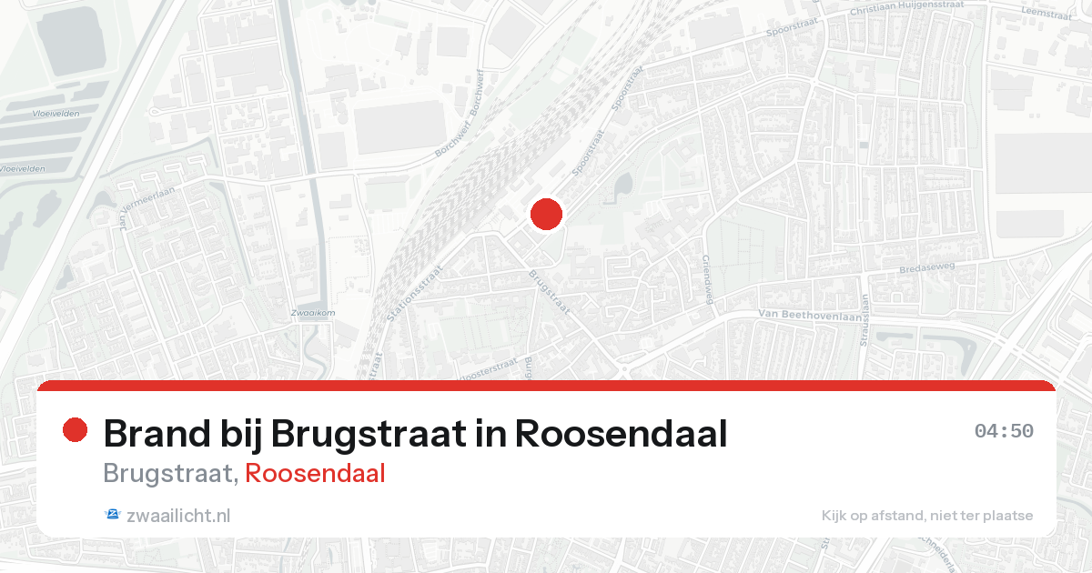 Brand bij Brugstraat in Roosendaal — 23 aug 2026