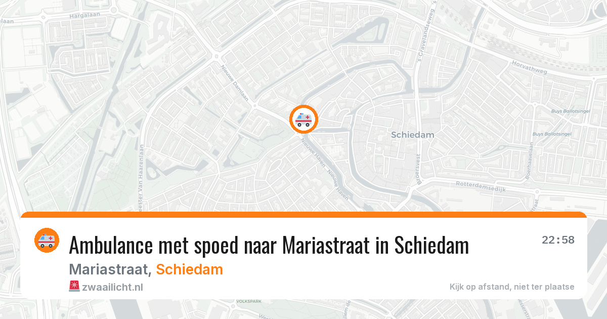 Ambulance met spoed naar Mariastraat in Schiedam — 19 jun 2026