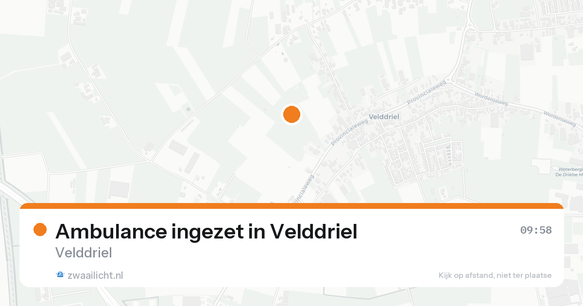 Ambulance ingezet in Velddriel — 15 aug 2026