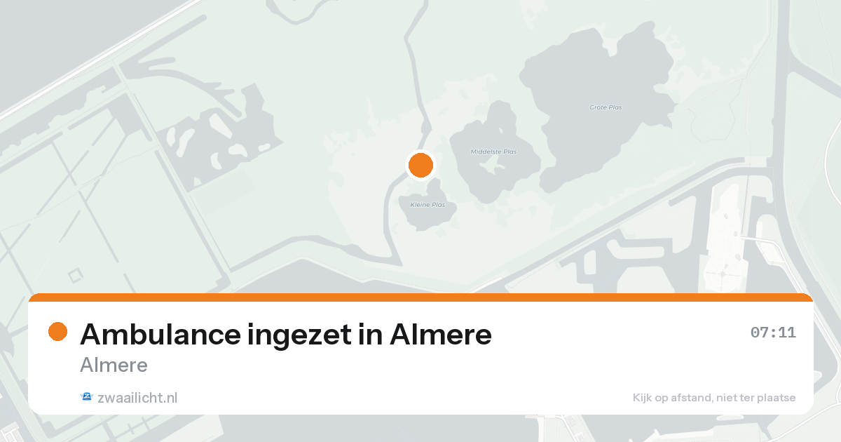 Ambulance ingezet in Almere — 15 aug 2026