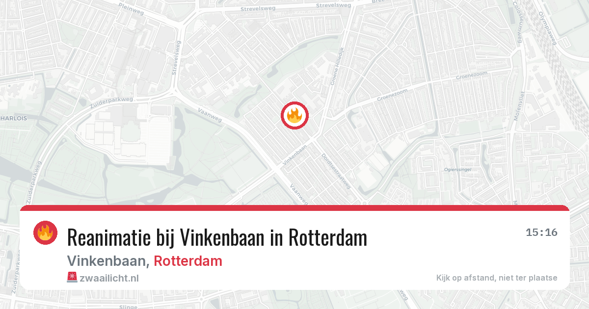 Reanimatie bij Vinkenbaan in Rotterdam — 17 jun 2026