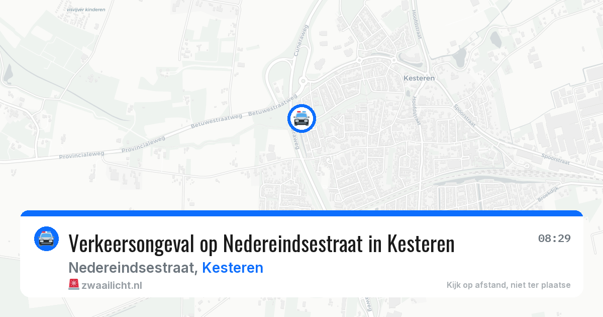 Verkeersongeval op Nedereindsestraat in Kesteren — 10 jun 2026