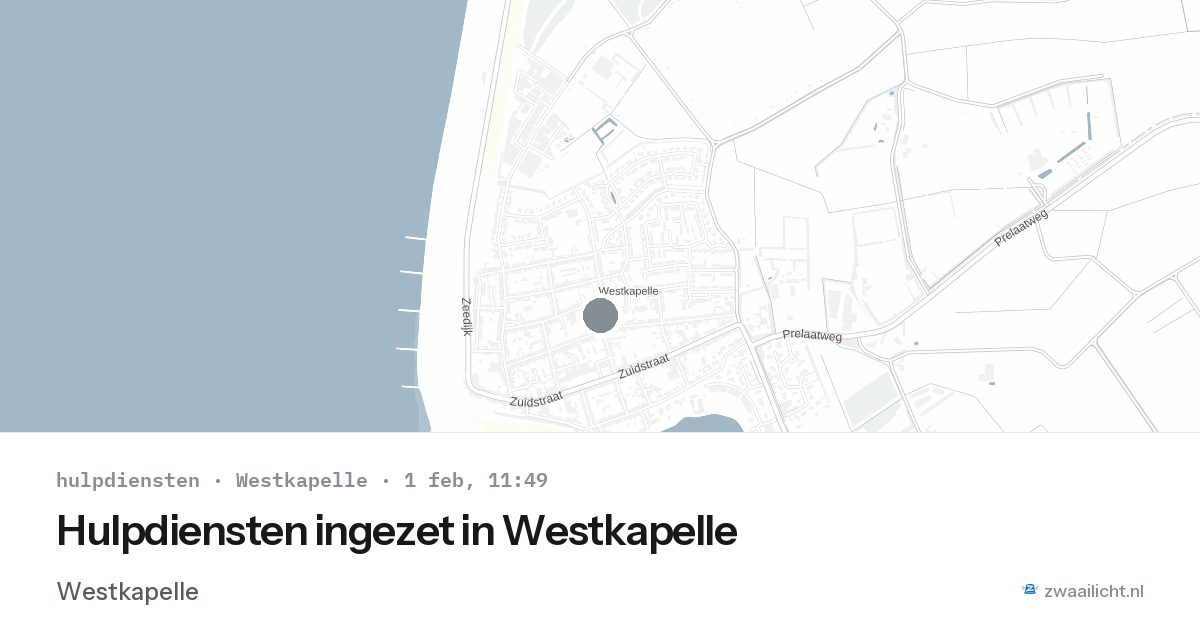 Hulpdiensten ingezet in Westkapelle — 1 feb 2026 | 🚨 Zwaailicht.nl