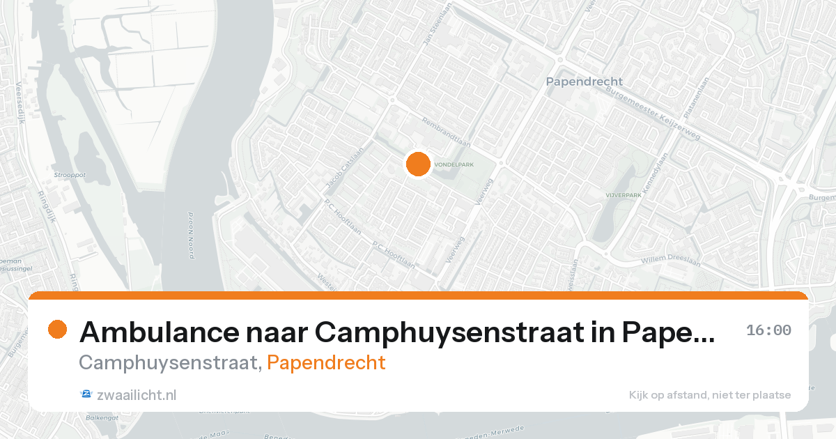 Ambulance naar Camphuysenstraat in Papendrecht — 31 mei 2026