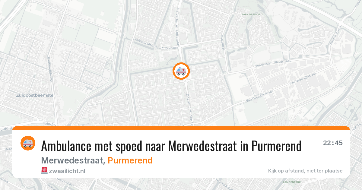 Ambulance met spoed naar Merwedestraat in Purmerend — 10 jul 2026