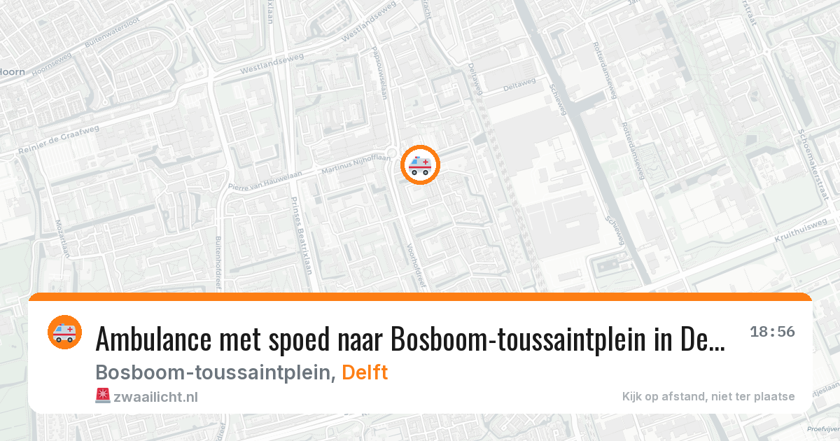 Ambulance met spoed naar Bosboom-toussaintplein in Delft — 21 apr 2026