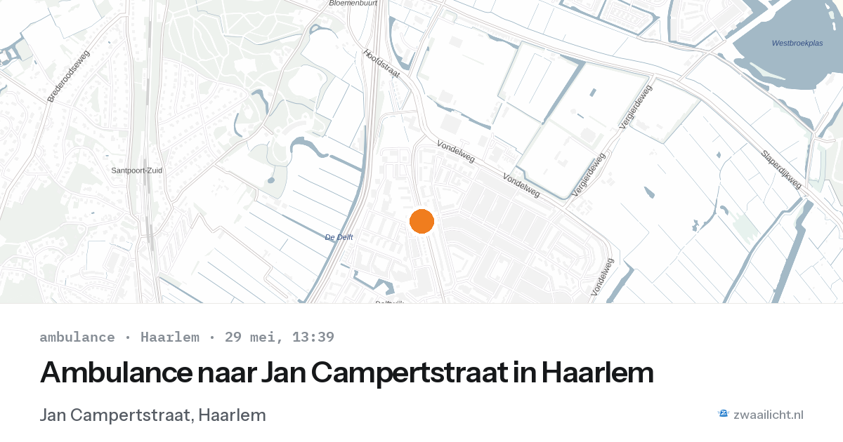 Ambulance naar Jan Campertstraat in Haarlem — 29 mei 2026