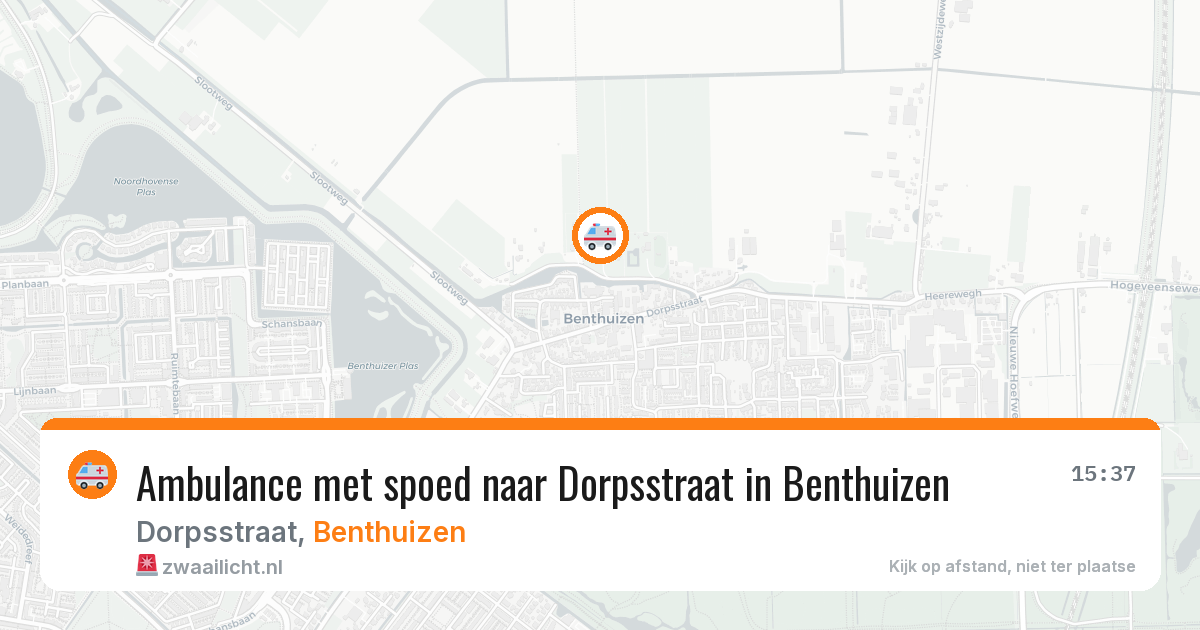 Ambulance met spoed naar Dorpsstraat in Benthuizen — 22 apr 2026