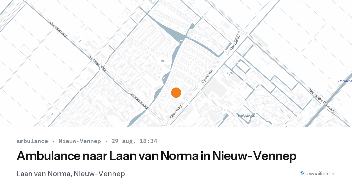 Ambulance naar Laan van Norma in Nieuw-Vennep — 29 aug 2026