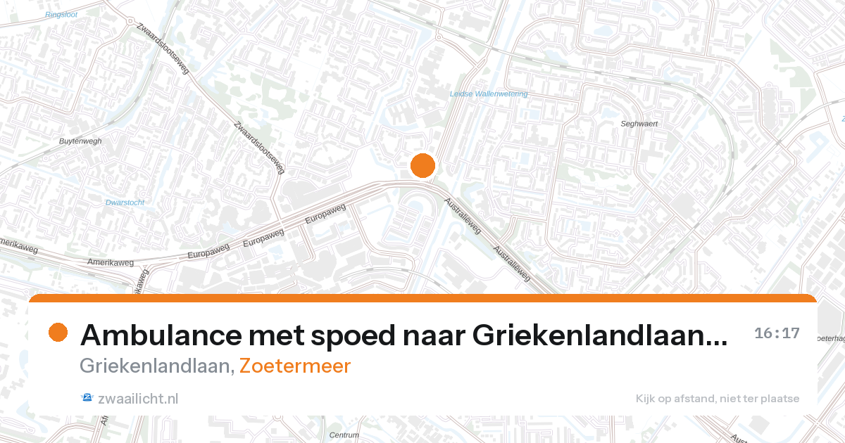 Ambulance met spoed naar Griekenlandlaan in Zoetermeer — 28 aug 2026