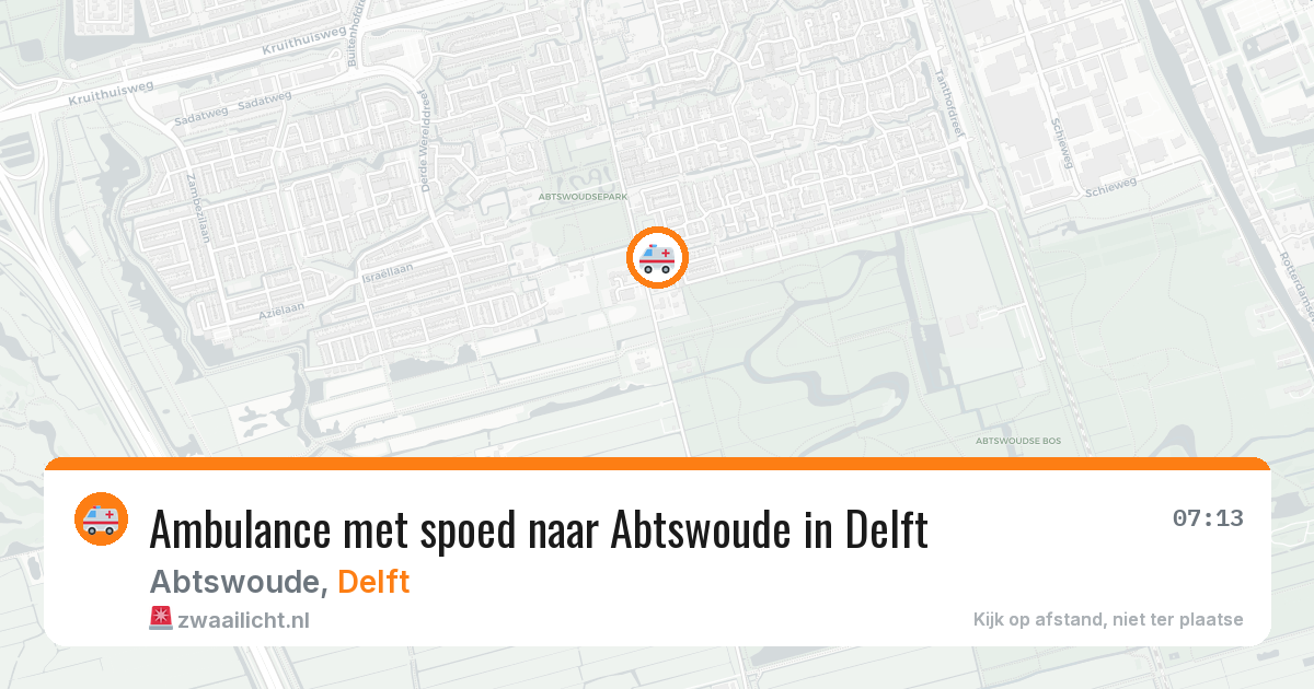Ambulance met spoed naar Abtswoude in Delft — 10 apr 2026