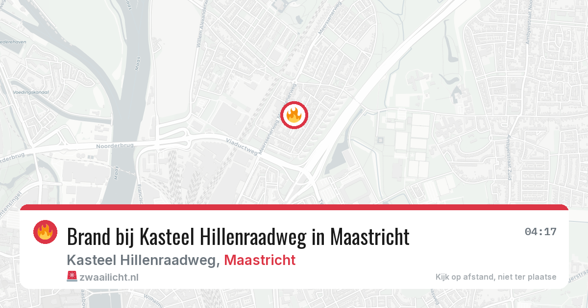 Brand bij Kasteel Hillenraadweg in Maastricht — 9 aug 2026