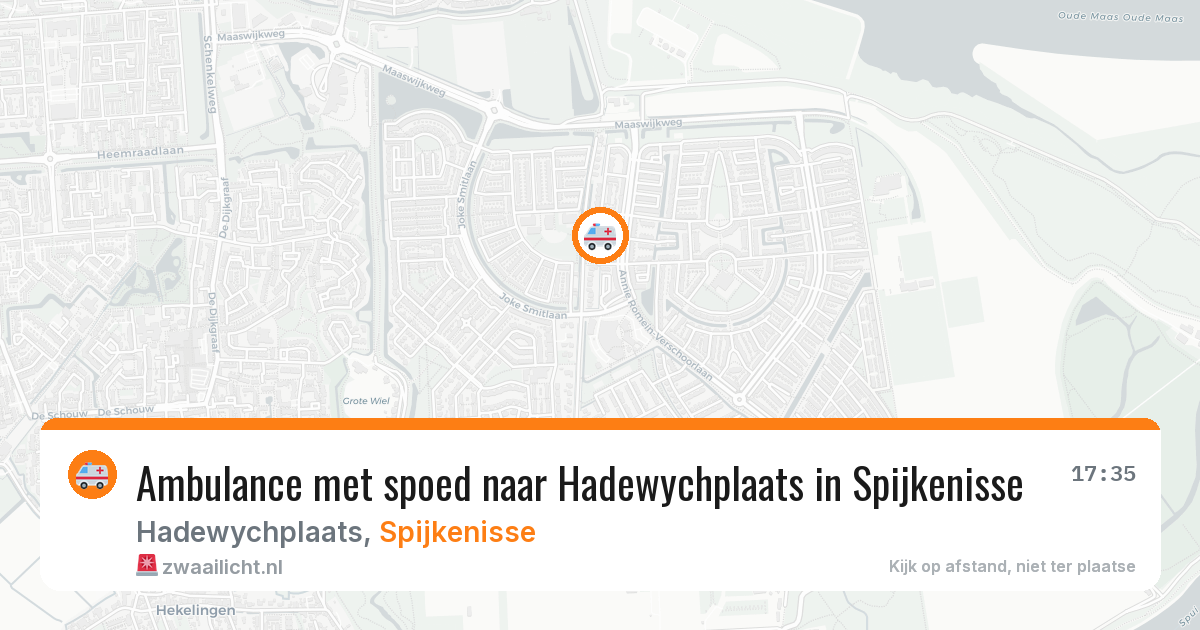 Ambulance met spoed naar Hadewychplaats in Spijkenisse — 8 aug 2026