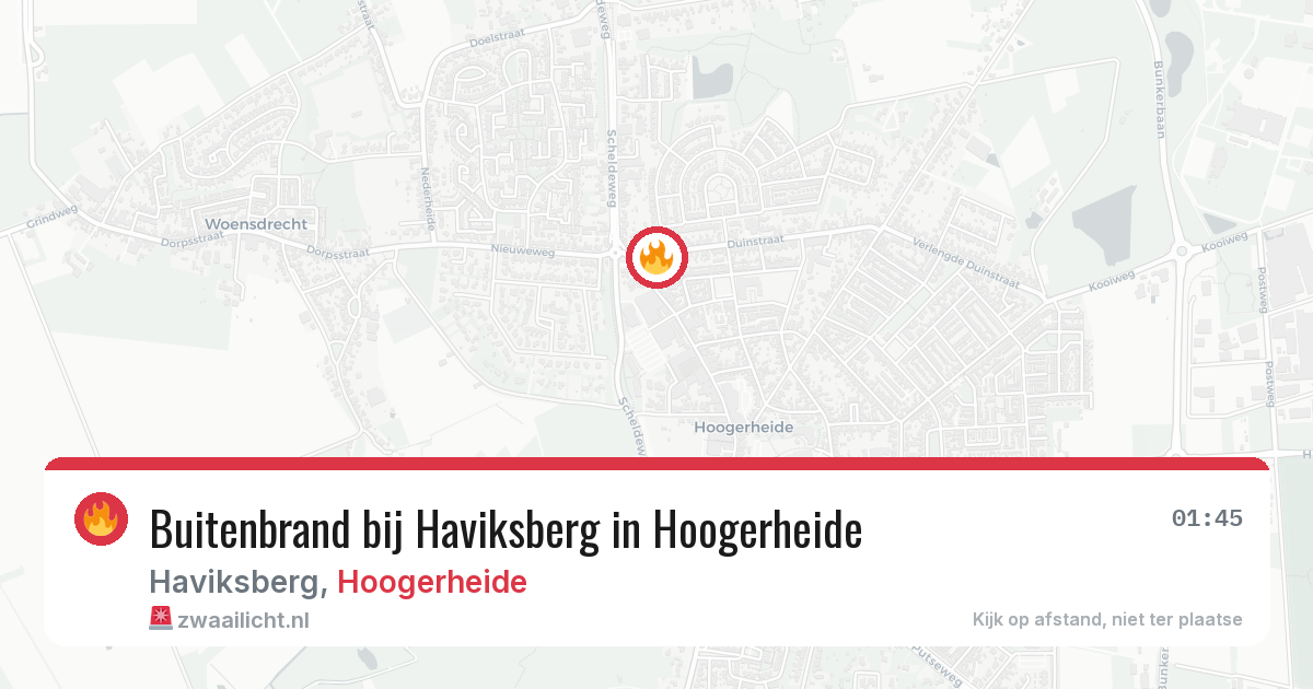 Buitenbrand bij Haviksberg in Hoogerheide — 19 jul 2026