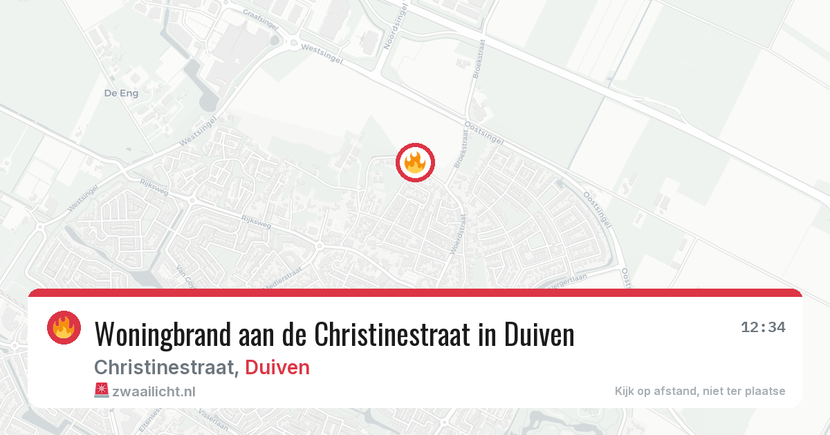 Woningbrand aan de Christinestraat in Duiven — 23 mei 2026