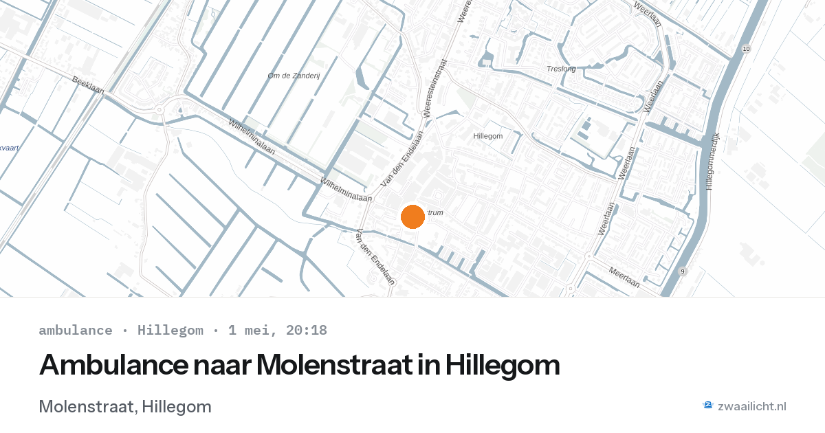 Ambulance naar Molenstraat in Hillegom — 1 mei 2026