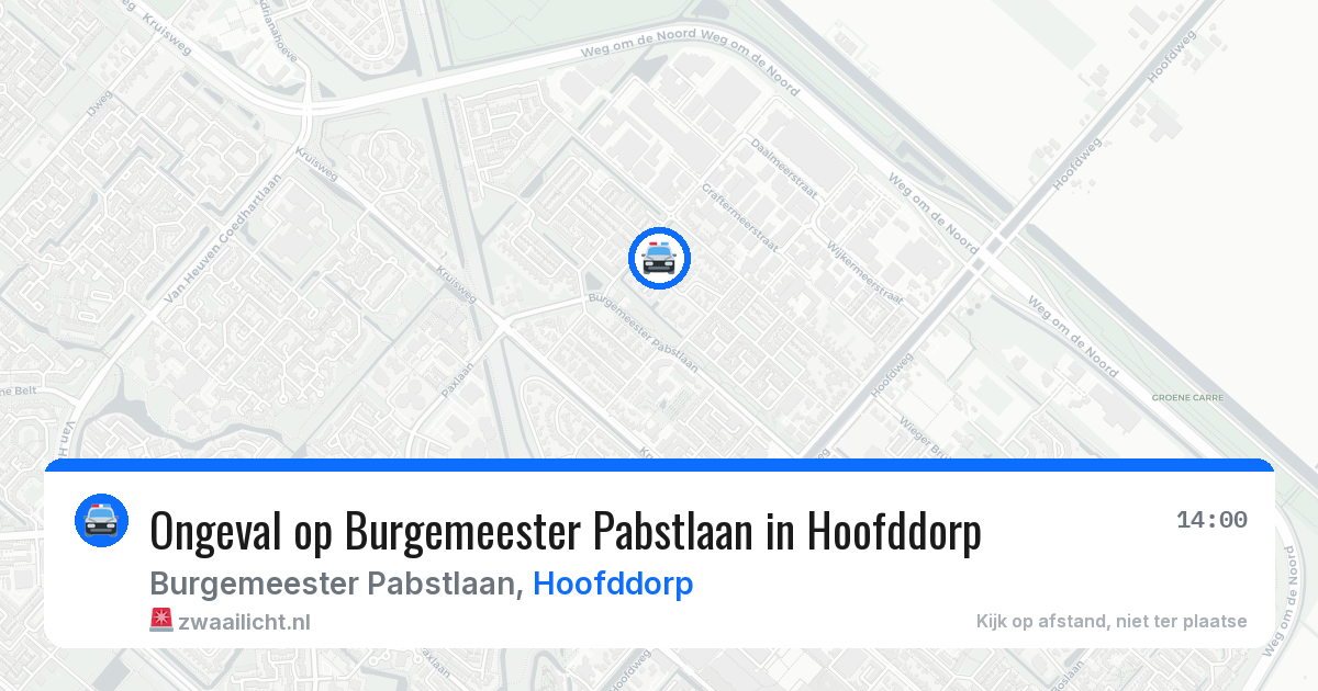 Ongeval op Burgemeester Pabstlaan in Hoofddorp — 3 aug 2026