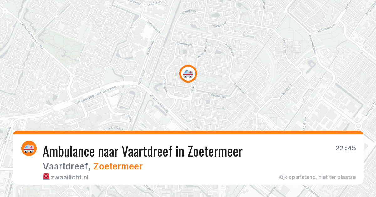 Ambulance naar Vaartdreef in Zoetermeer — 14 jun 2026