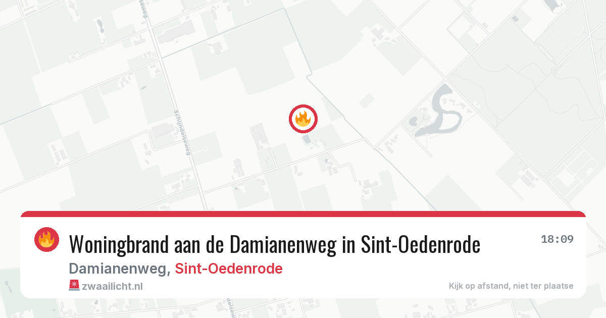 Woningbrand aan de Damianenweg in Sint-Oedenrode — 15 apr 2026