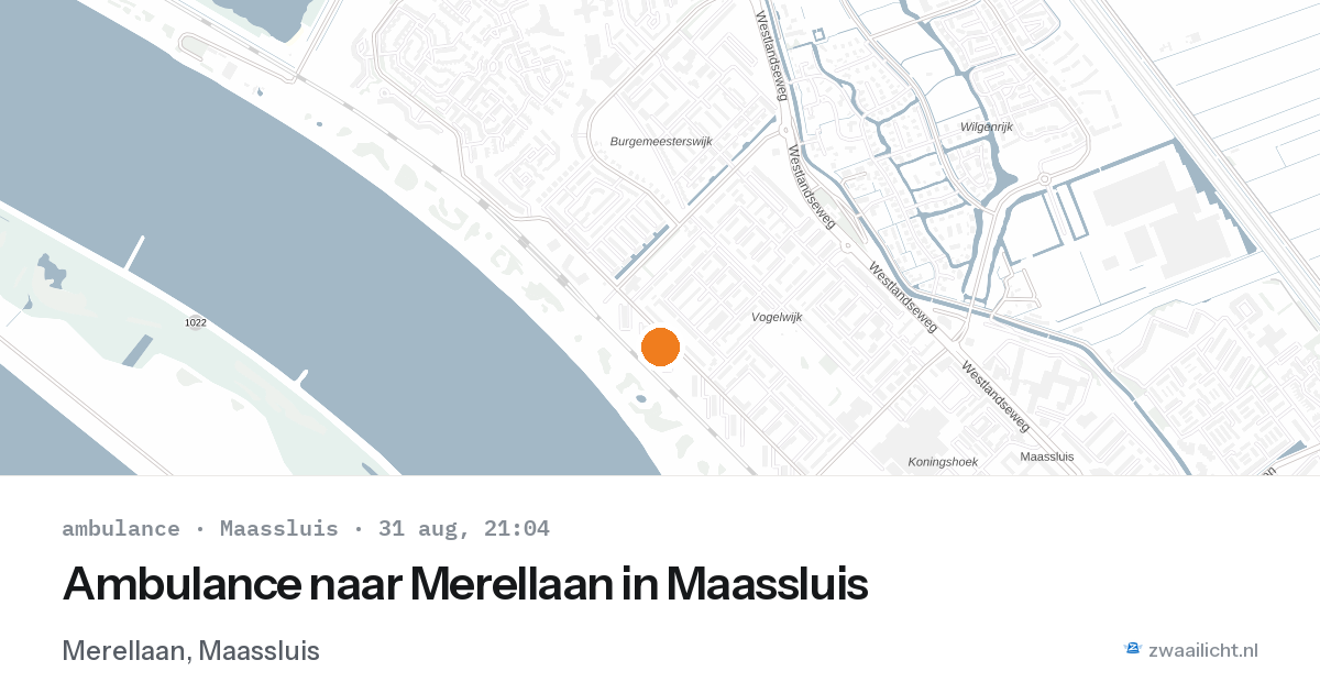 Ambulance naar Merellaan in Maassluis — 31 aug 2026