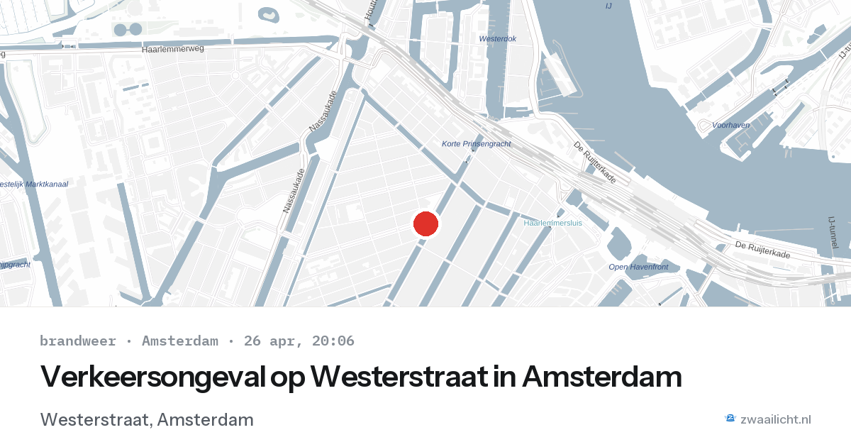 Verkeersongeval op Westerstraat in Amsterdam — 26 apr 2026
